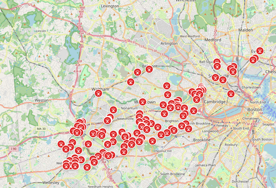 Regional drone-activity heatmap across a metropolitan area