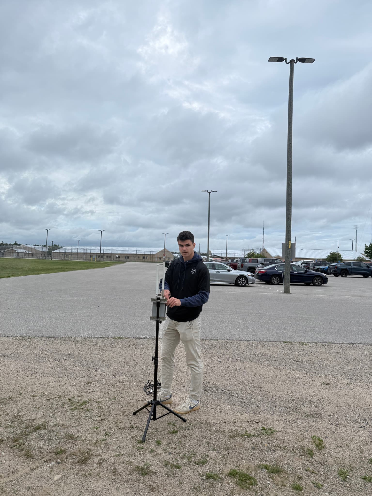 Guardian RF sensor deployed on a tripod at the Kinross Correctional Facility